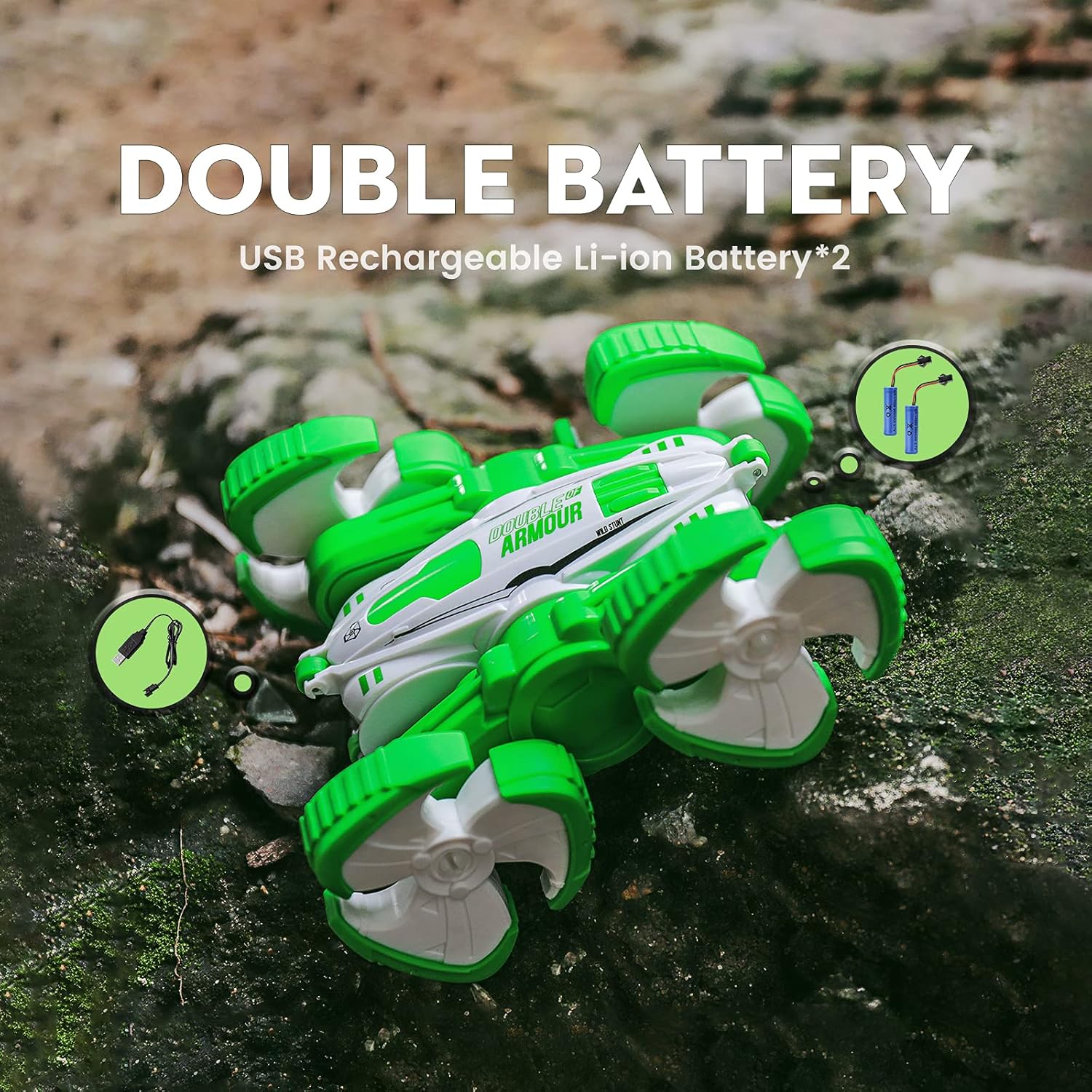 INVINZER Remote Control Car RC Car Truck Toys Hobby RC Cars 4WD Off Road 360° Flip 4 Wheels Drive RC Stunt Car with 2 Rechargeable Batteries Car Toy Gift for 6-12 Year Old Kids Toy Cars for Boys : Toys & Games