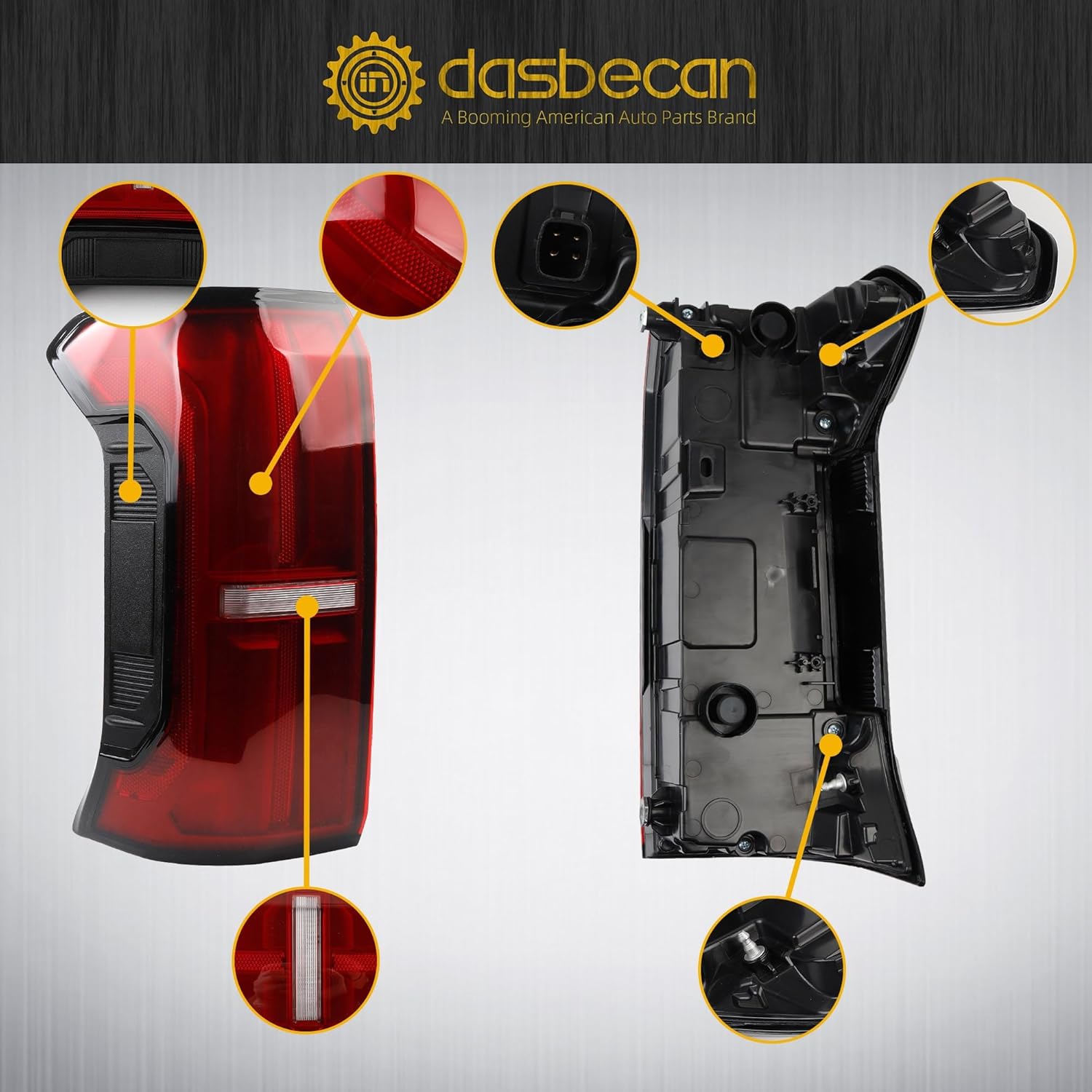 Dasbecan Tail Light Assembly LED (Without Tailgate Switch) Compatible With 2024 2025 Toyota Tacoma Taillight Rear Lamp Left Driver Side 81560-AK050