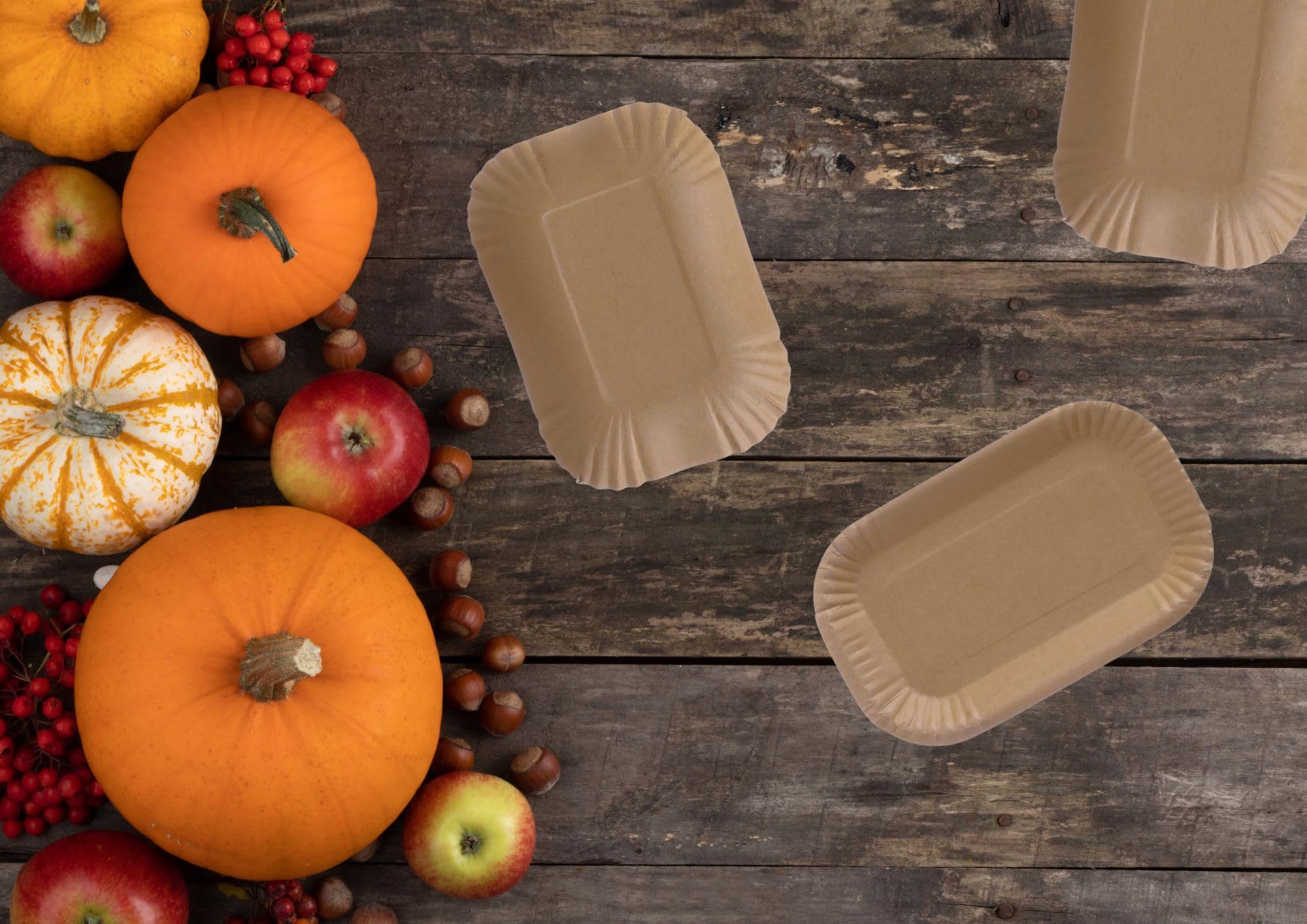 Lot de 1000 bols en carton rectangulaires 18 x 13 x 3 cm I Assiettes à collation marron en carton recyclé pour frites saucisse au curry I Recyclables et respectueux de l'environnement I Bols