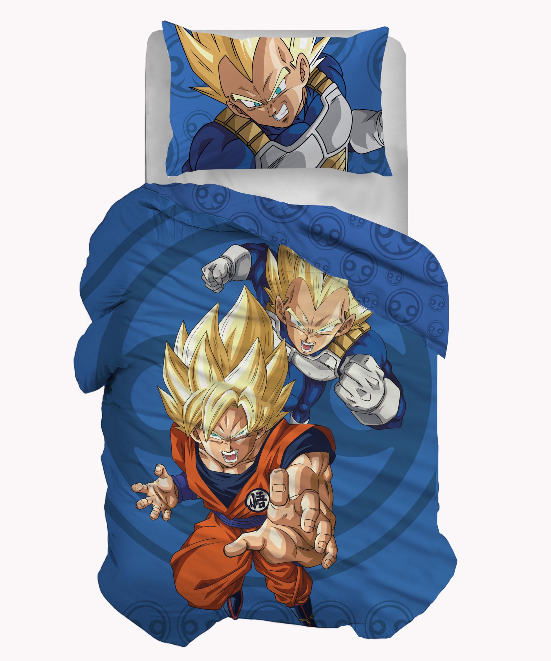 hermet Dragonball - Juego de Funda nórdica Individual de algodón, 100% algodón, Funda de 155 x 200 cm, Funda de Almohada de 50 x 80 cm, para Cama de Dormitorio, Producto Oficial, no sábana Bajera