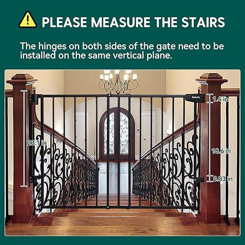 Miniatura 4 de Kit de montaje de orificios para Babelio 29.7-46.5 pulgadas con cierre automático para puerta de bebéperro para escaleras, contiene tornillos, color