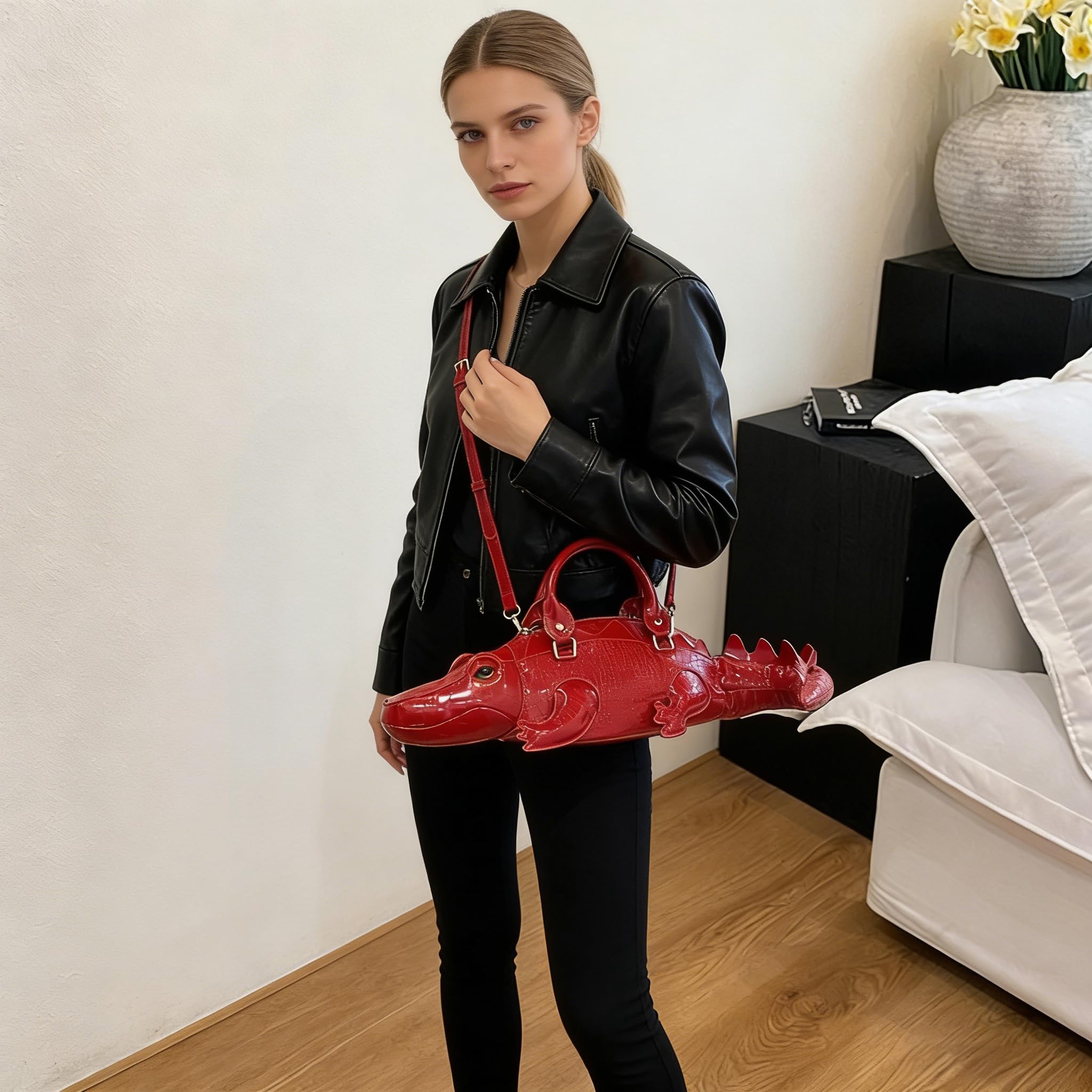 bolsa cruzada con cremallera linda bolsa de hombro de animal 3D de cuero PU para mujeres que hacen compras asisten a fiestas bailan
