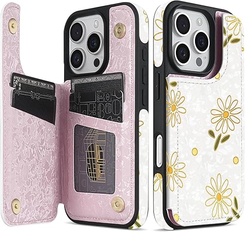 Miniatura 34 de NNH Funda tipo cartera compatible con iPhone Xs Max con bloqueo RFID, ranuras para tarjetas, folio de piel sintética, función atril, doble cierre