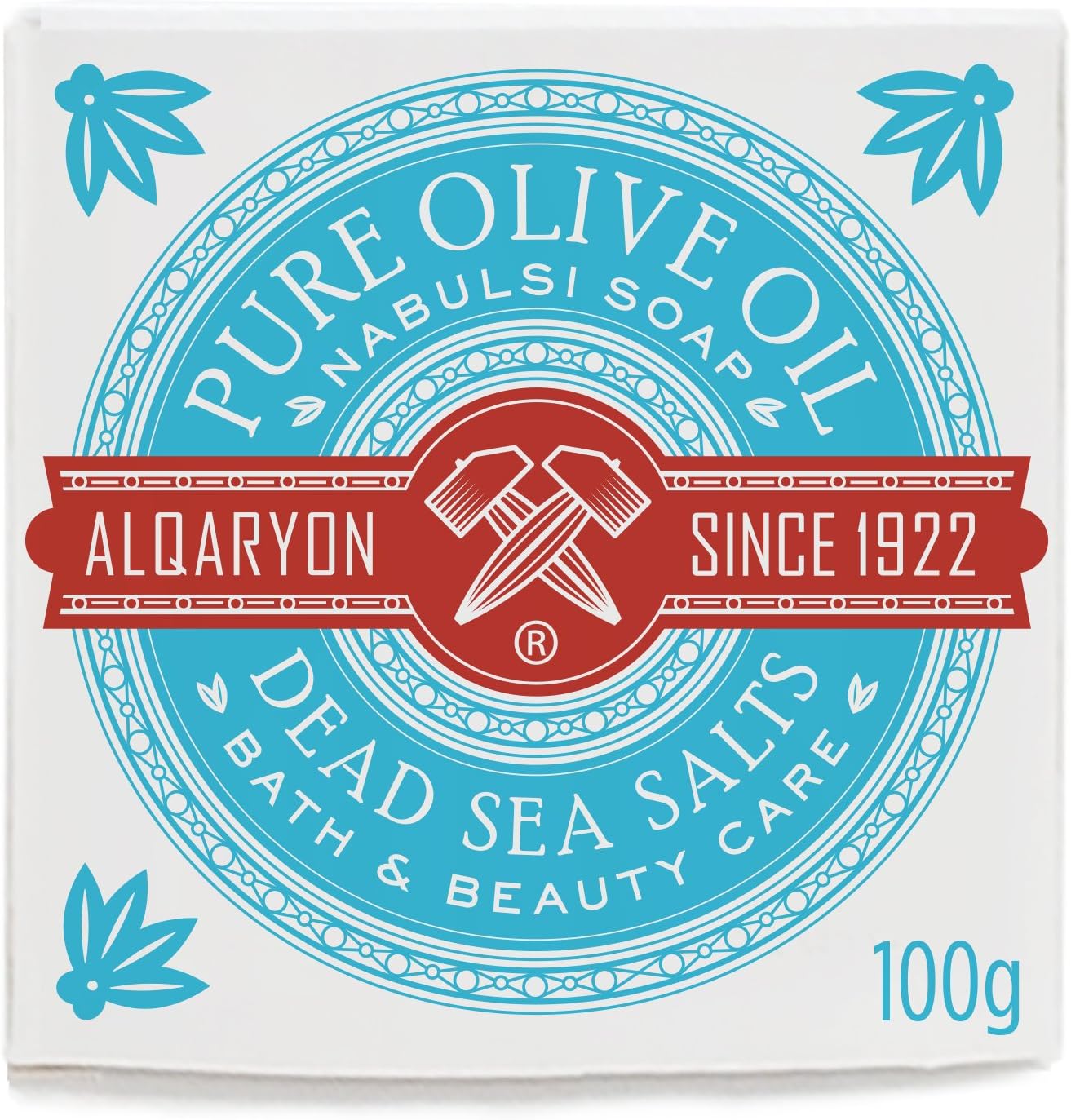 Extra Mild Pure Dead Sea Salts & Olive Oil Bar Soap, Bath & Body Wash, Pack of 4 Bars 100g