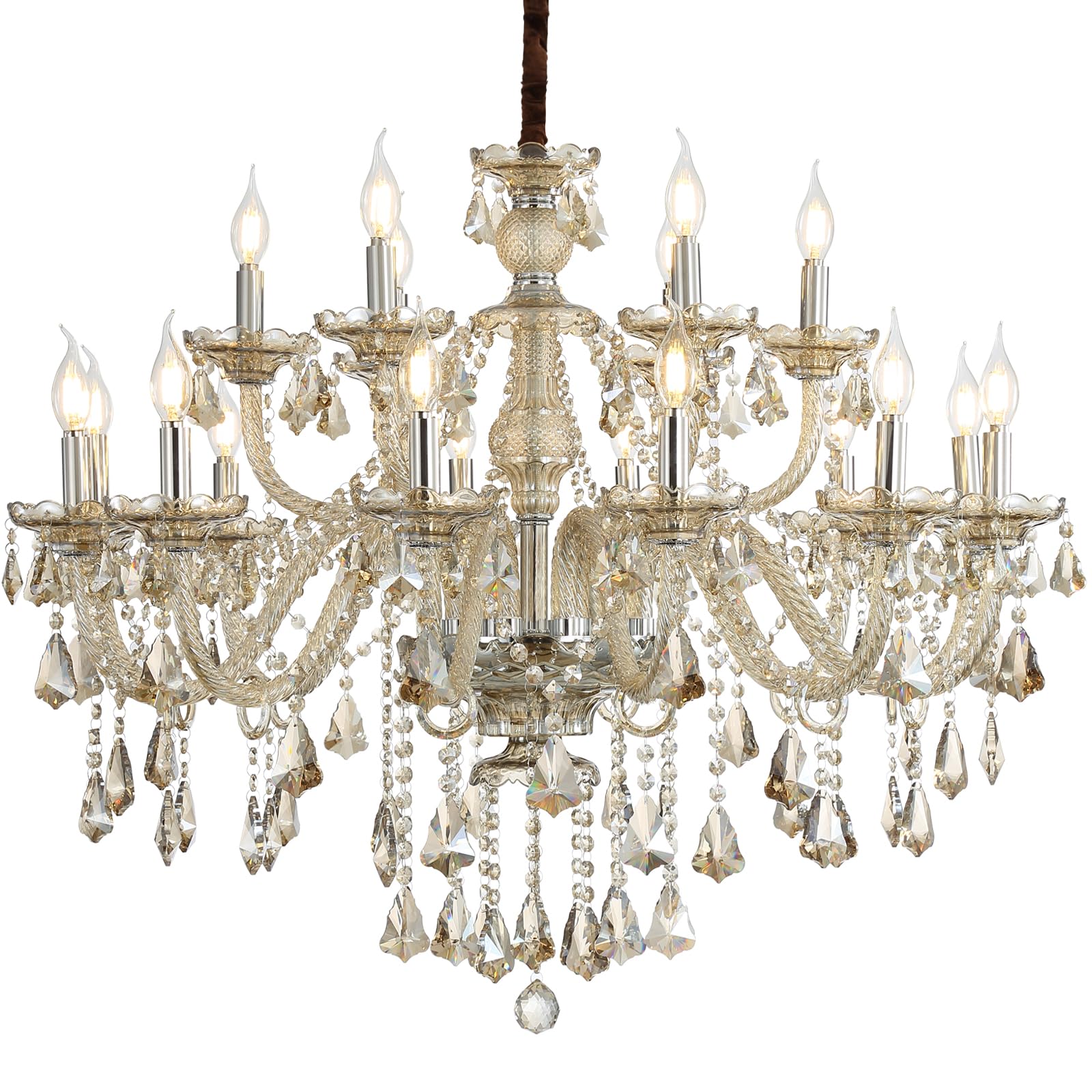HungGwun 18-Light K9 Crystal Chandelier