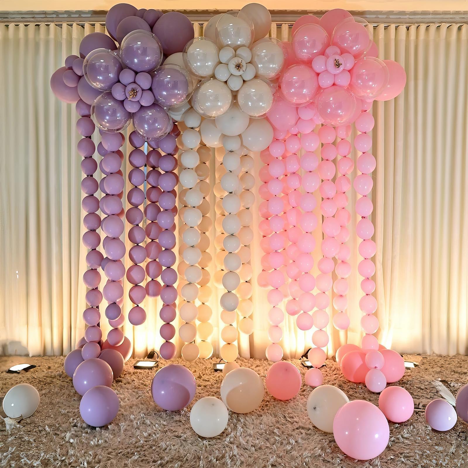Beżowe balony z szybkimi ogniwami, 60 szt. balonów łączących do tworzenia balonów, na ścianę, łuk, łańcuchy balonowe, kremowe balony na ślub, urodziny, baby shower, zaręczyny, ukończenie szkoły,