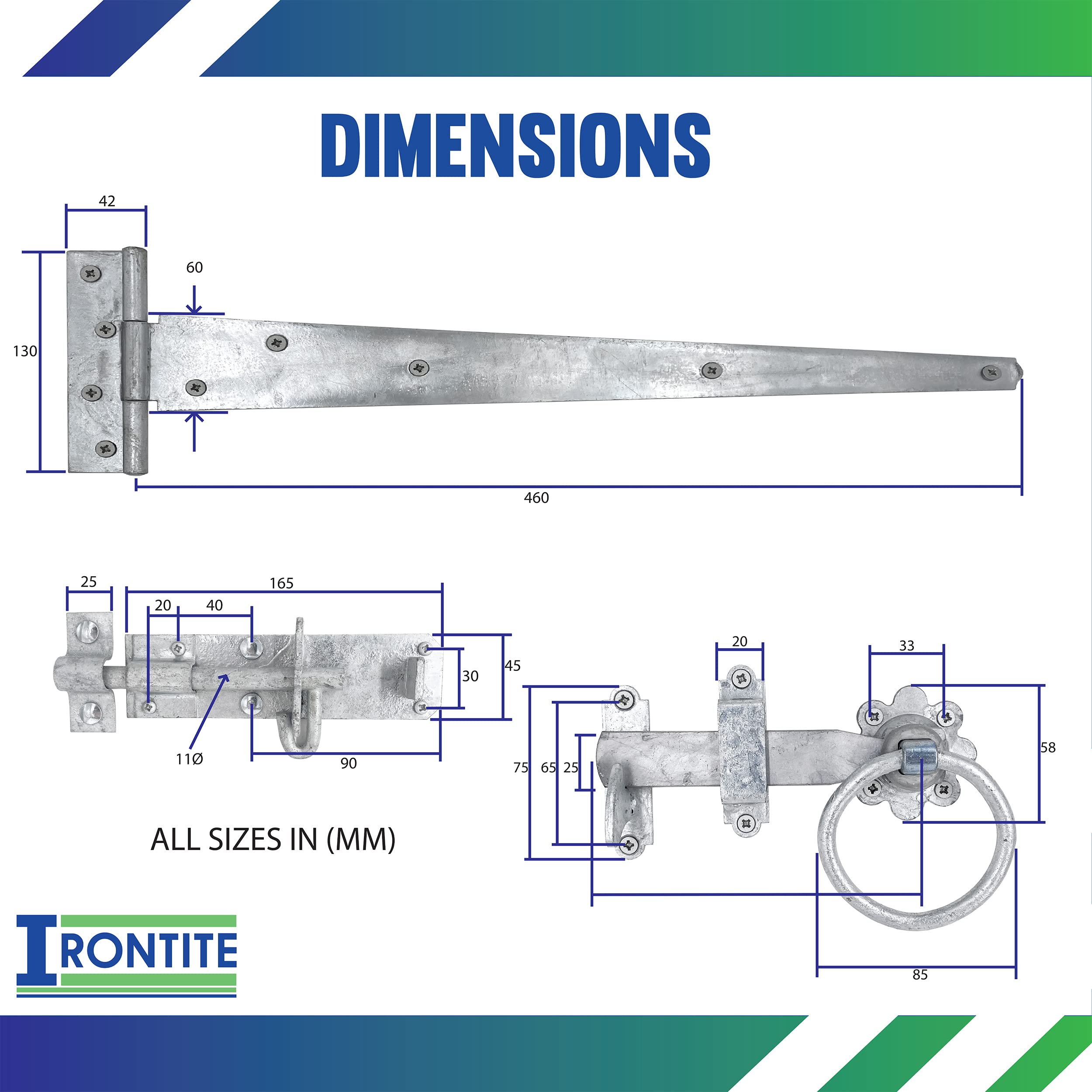 IRONTITE® Kit porta zincato, 450 mm