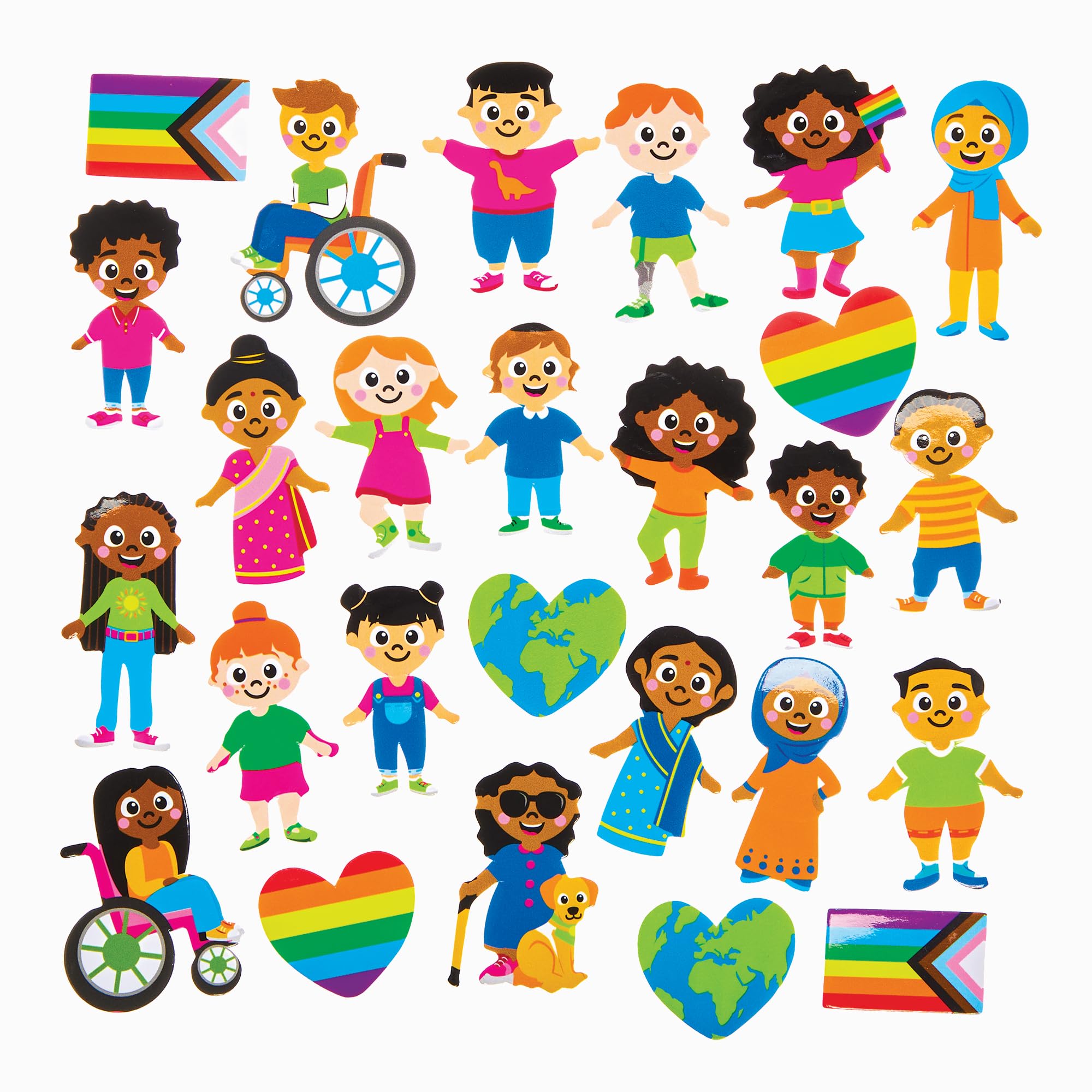 Baker Ross FX930 Diversity Foam Stickers - Pack of 200, Arts and Crafts Kits for Kids, School Crafts
