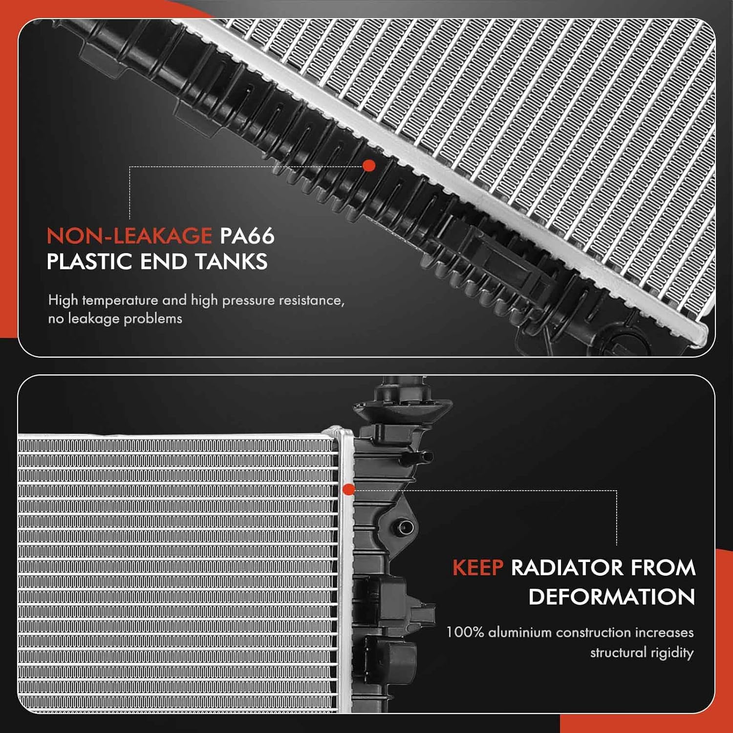 A-Premium Engine Coolant Radiator Assembly Compatible with Dodge Durango 2021 2022 2023 3.6L, AWD, Heavy Duty Engine Cooling