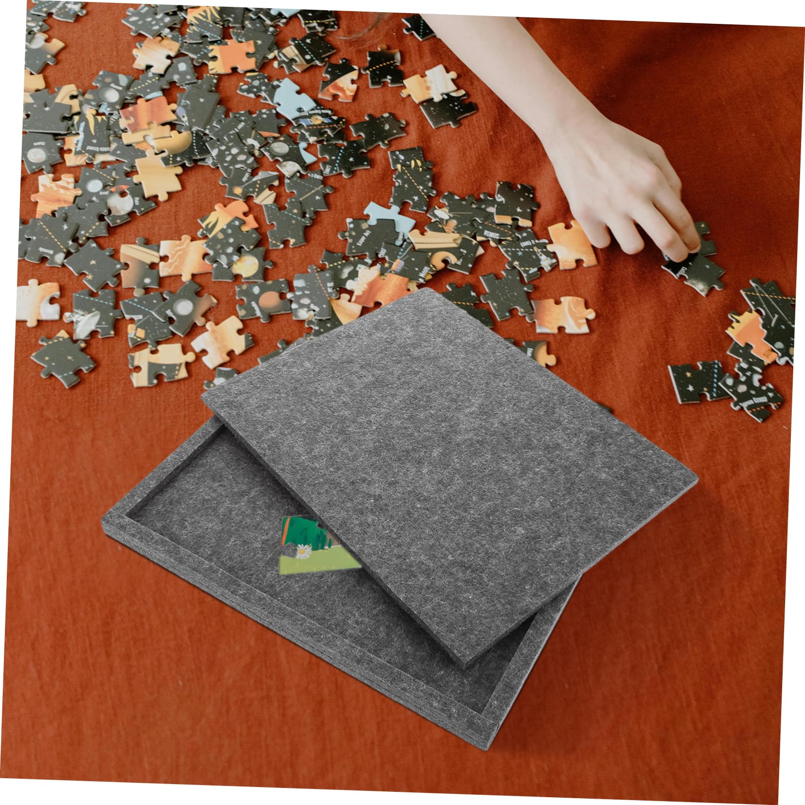 Abaodam Plateau de Tri Puzzle 6 Pièces en Feutre, Organisateur