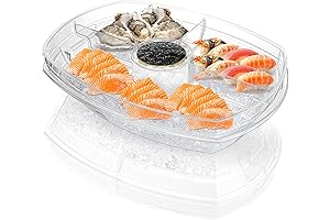 DEAYOU Ice Serving Tray with Lid for Party Food, Serving Platter Dish...