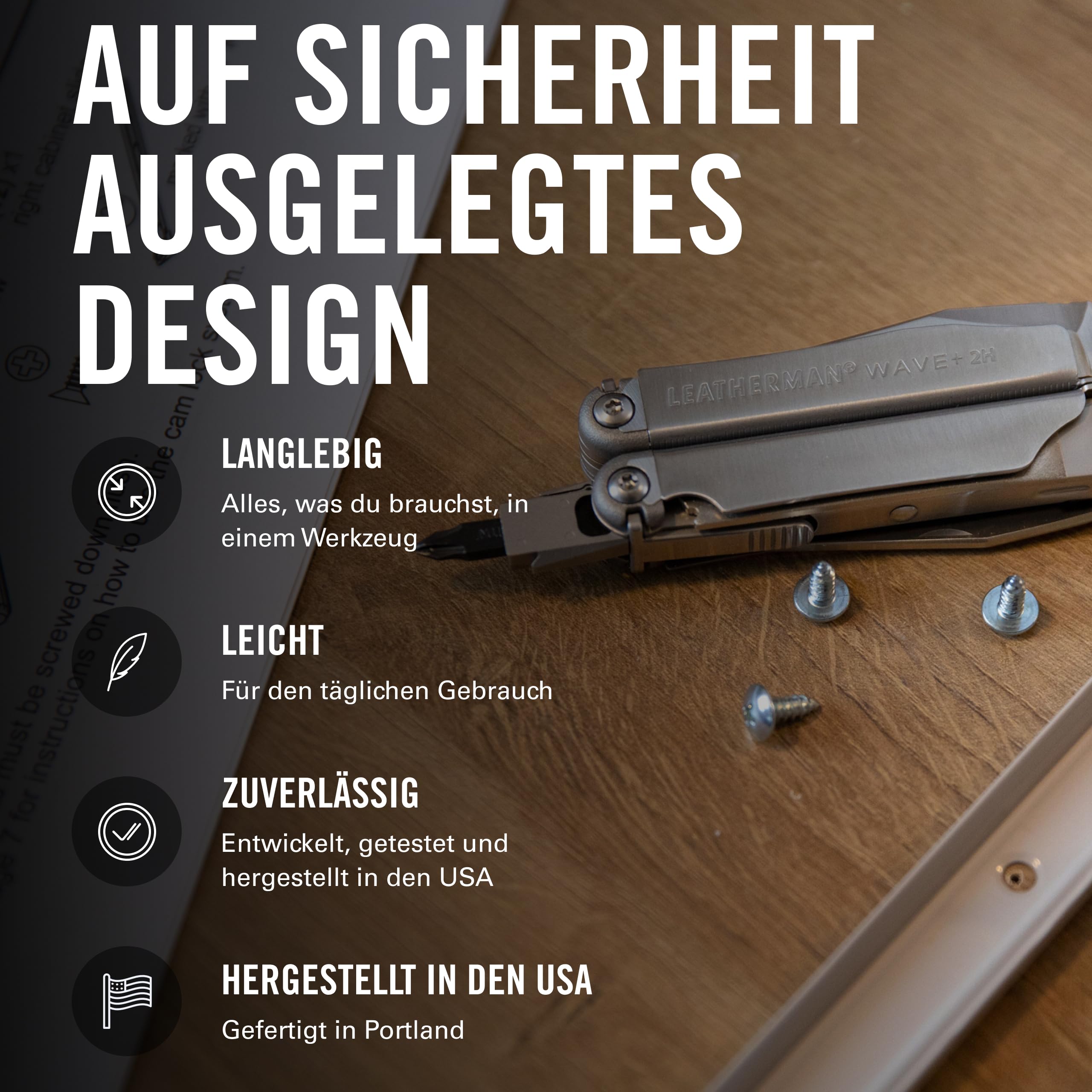 Leatherman 2H Wave+ Multi-Tool - 18-in-1 Hochleistungs-Edelstahlwerkzeug mit Klingen, Zangen und Drahtschneidern - Camping Zubehör - Edelstahl