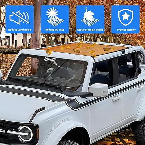 Miniatura 3 de RERPRO Parasol Compatible con Ford Bronco 2021 2022 2023 2024 2025 Nuevo de 4 Puertas Parasol Bikini Top Techo Bimini Red de Malla Suave Accesorios