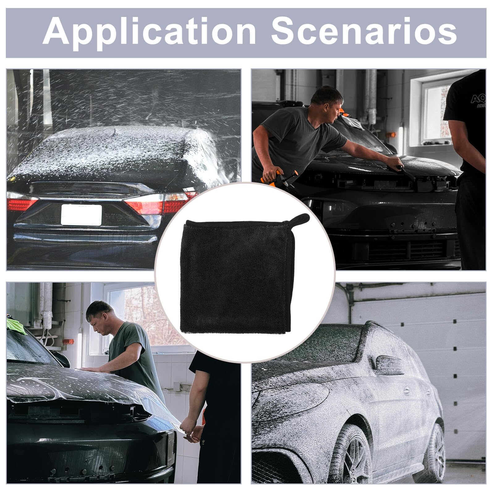 5pezzi Panni in Microfibra per Asciugatura Auto Morbidi per Cura Vernice Assorbenti per Pulizia Veicoli Riutilizzabili per Casa e Officina Adatti Suv e Barche