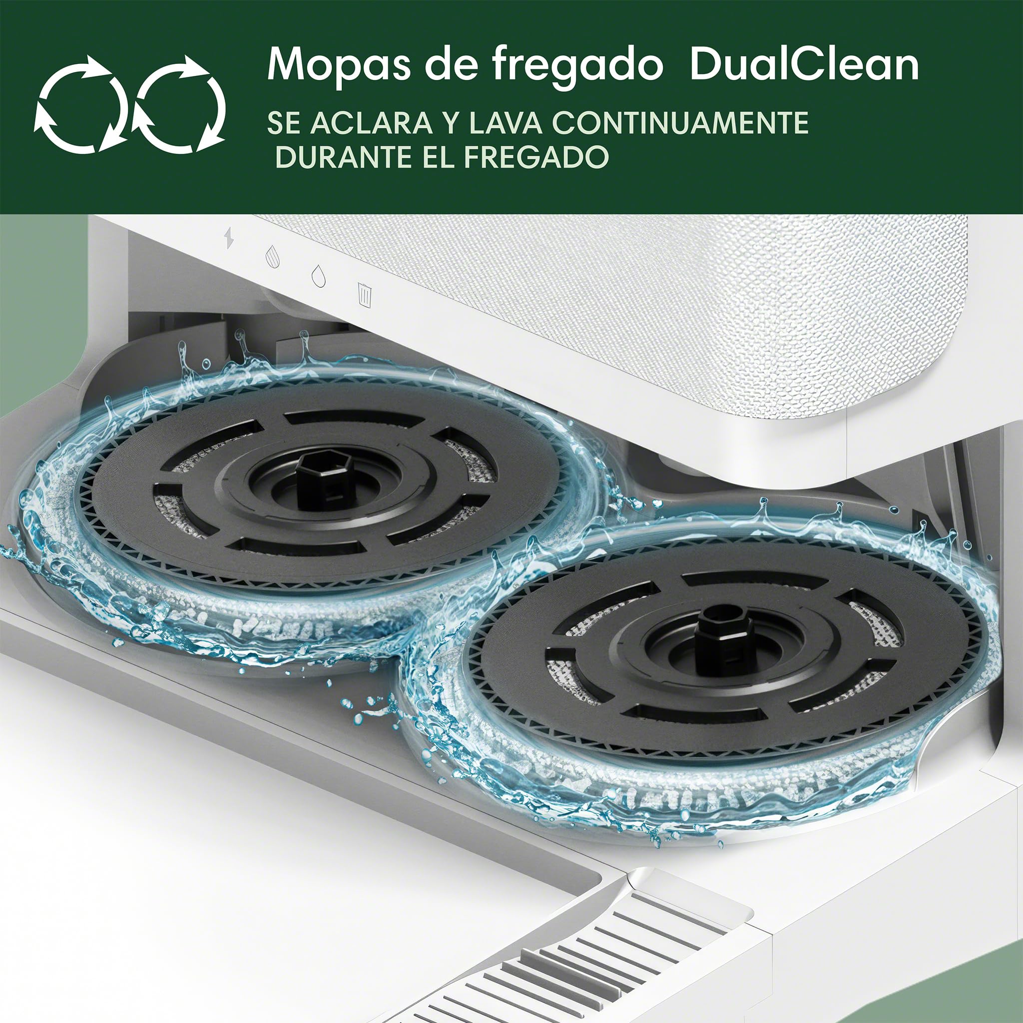 iRobot Roomba Plus 505 Combo con Base AutoWash multifunción y autolimpiable, mopas DualClean con PerfectEdge, PrecisionVision IA, Clearview Pro LiDAR, Secado Aire Caliente mopas, 75 días autovaciado_B