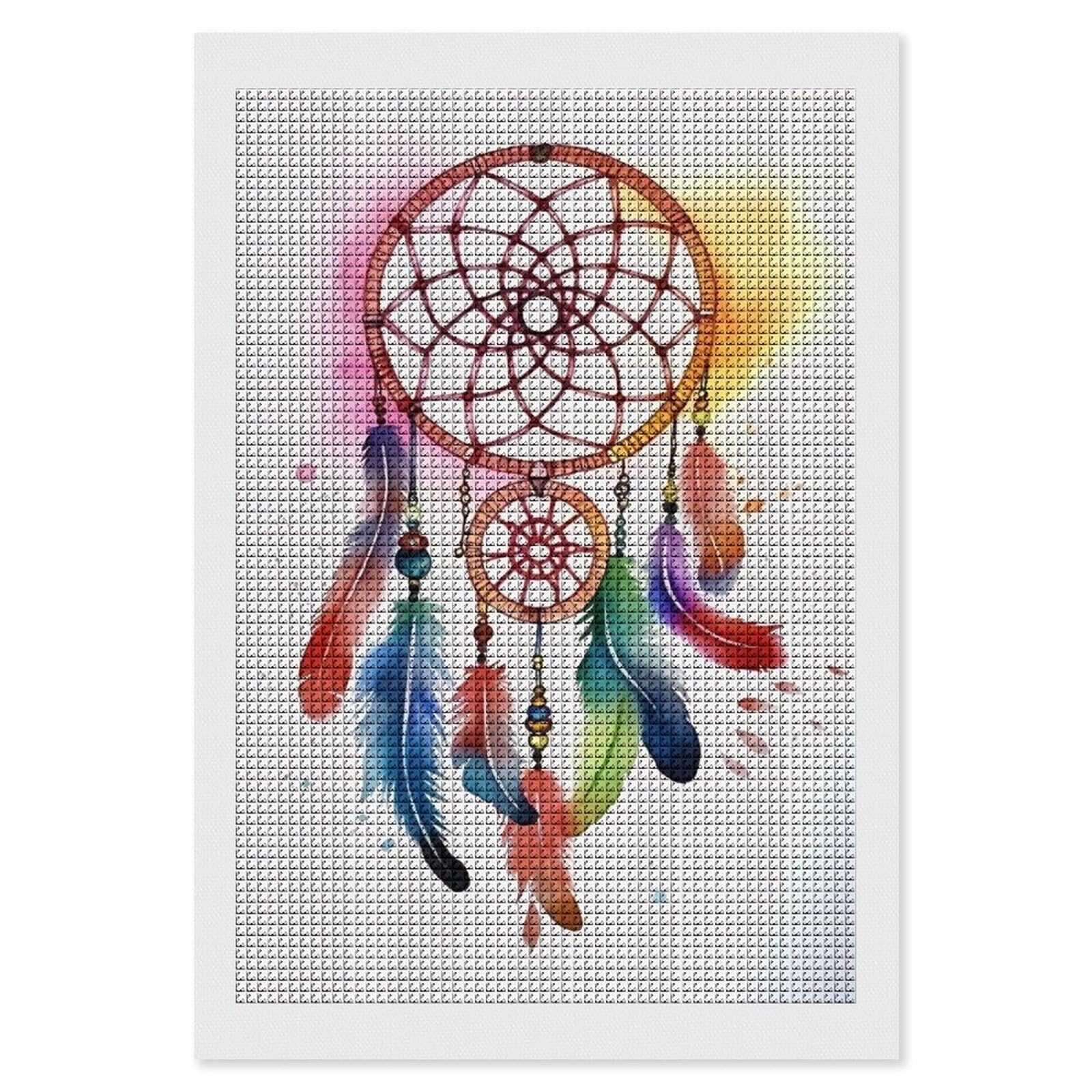 Watercolor Dream Catcher Diamond Art Kits for Adults, DIY 5D Diamonds Painting Kits for Beginner, Round Full Drill Diamond Dots Painting, 8"x12" Diamonds Pictures Gem Art and Crafts Wall Decor