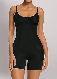 Women Body Shaper Tummy Control Seamless Shapewear Open Bust Mid-Thigh Bodysuit Shorts