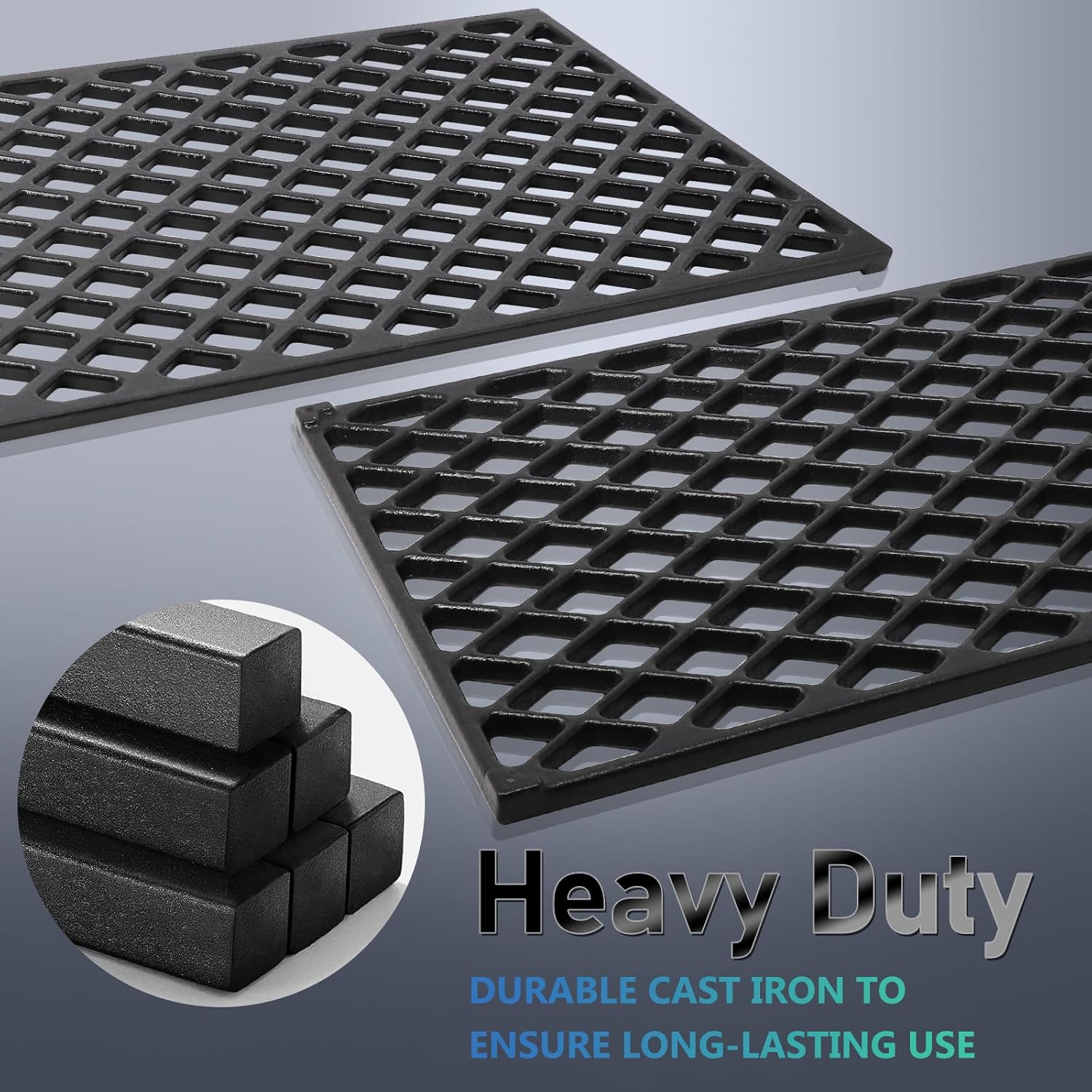 Hiorucet Cast Iron Grill Grates for Pit Boss Pro 1000 Series, Austin XL, Rancher XL, 1000 XL, PB1000, PB1000SC1, PB1000T2, PB1000T1, Sportsman 1000 Pit Boss Grill Replacement Parts, 3 Pack.