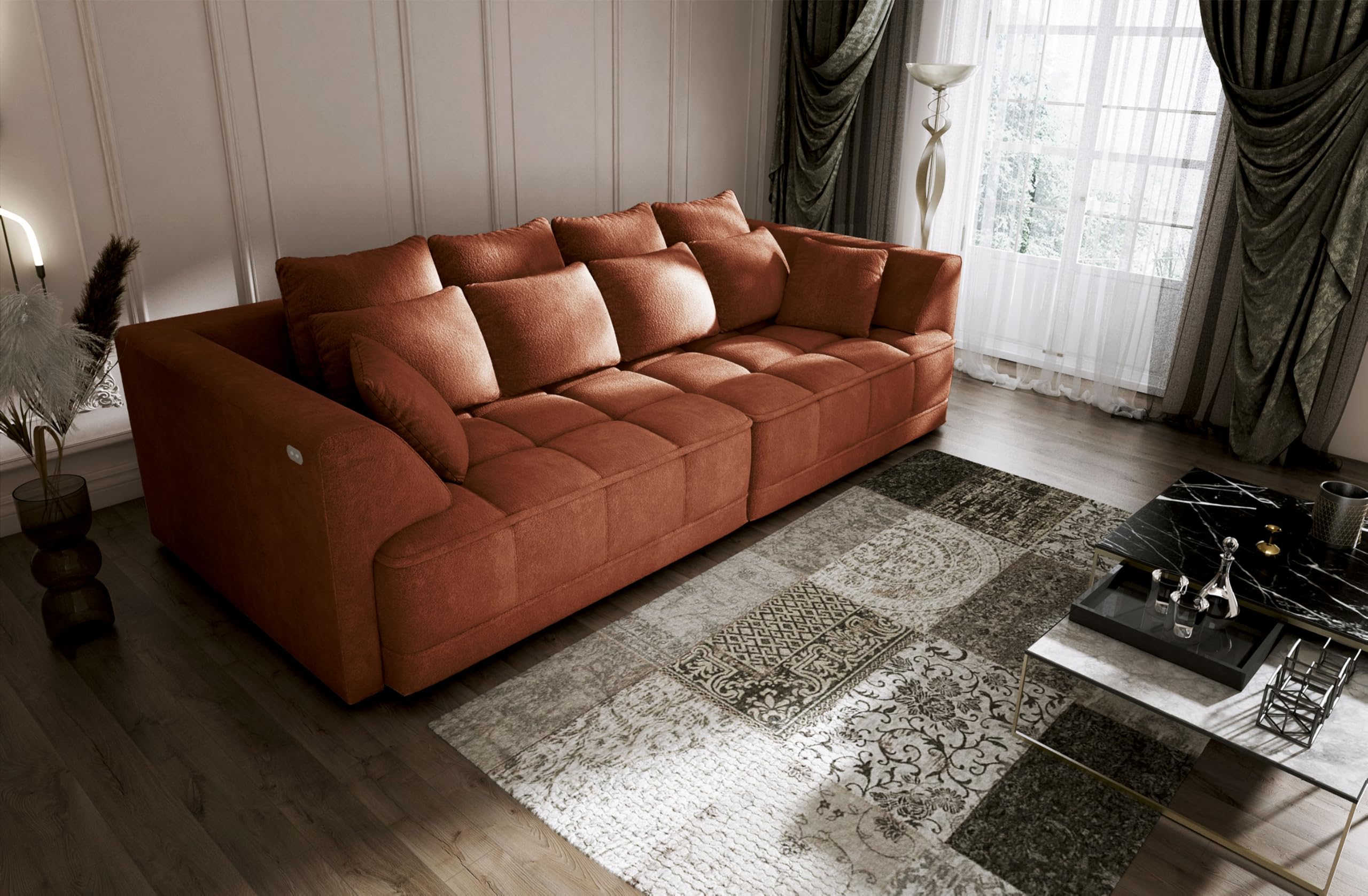 Big Sofa Tiga XXL, Schlafsofa, Couch, Schlafcouch mit Schlaffunktion 302 cm Breit (Aphrodite 9)