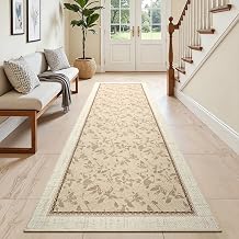 DweIke Easy Jute Non Slip Runner Rug, 2x6 Kitchen Runner Rug Washable Outdoor Rug for Entryway Indoor, Indoor Outdoor Carpet for Hallway Entry Front Door, Light Border