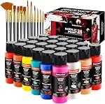 Fantastory Acrylic Paint, Set of 24 Colors(2 oz/Bottle), Water-Based, Non Toxic, Non Fading, Waterproof, Craft Acrylic Paint Kit for DIY Projects on Canvas, Wood, Glass, Clay, Fabric, Ceramic, Paper [Professional Series]