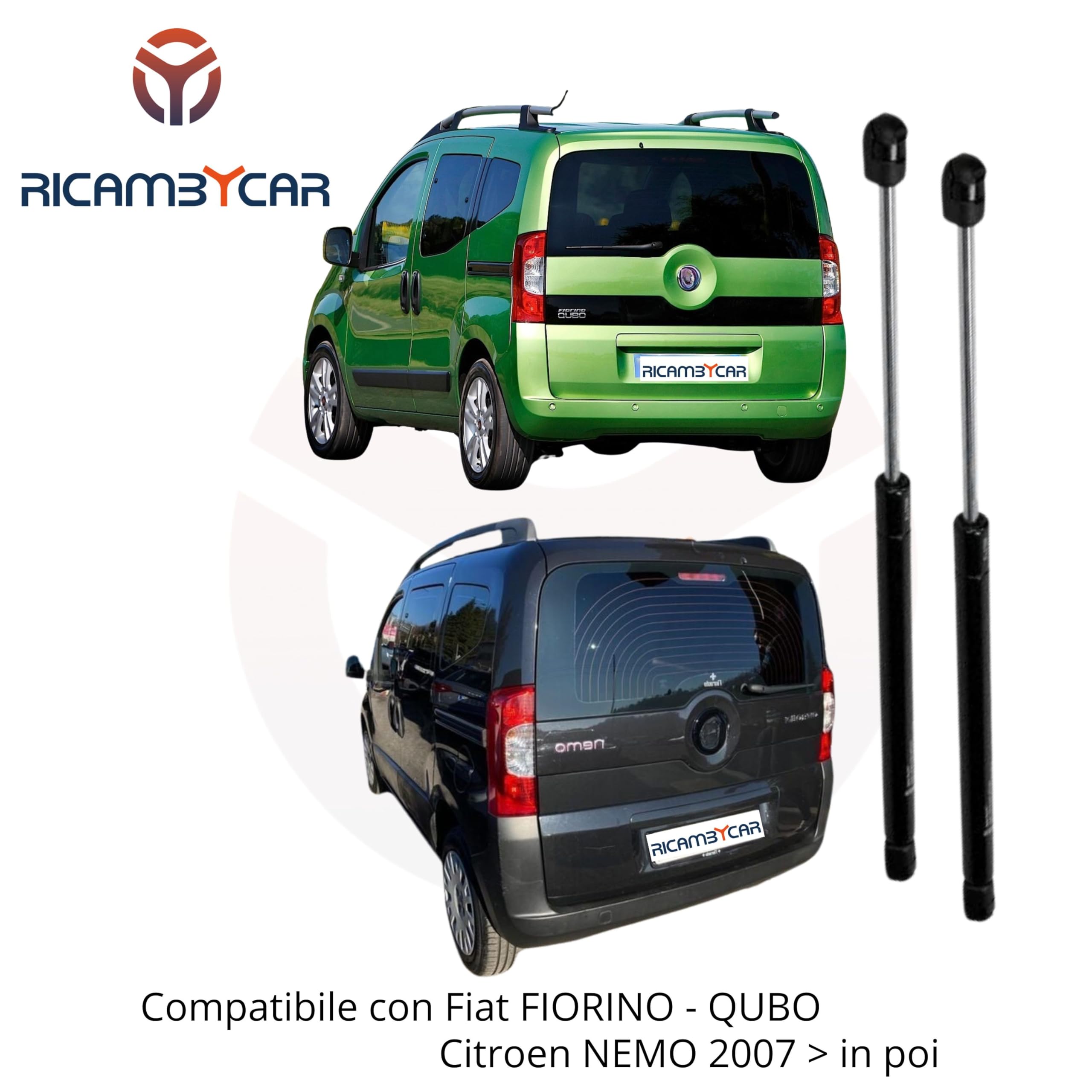 Coppia Molle a Gas Portellone Posteriore Compatibile con FIAT FIORINO QUBO CITROEN NEMO 2007 > IN POI