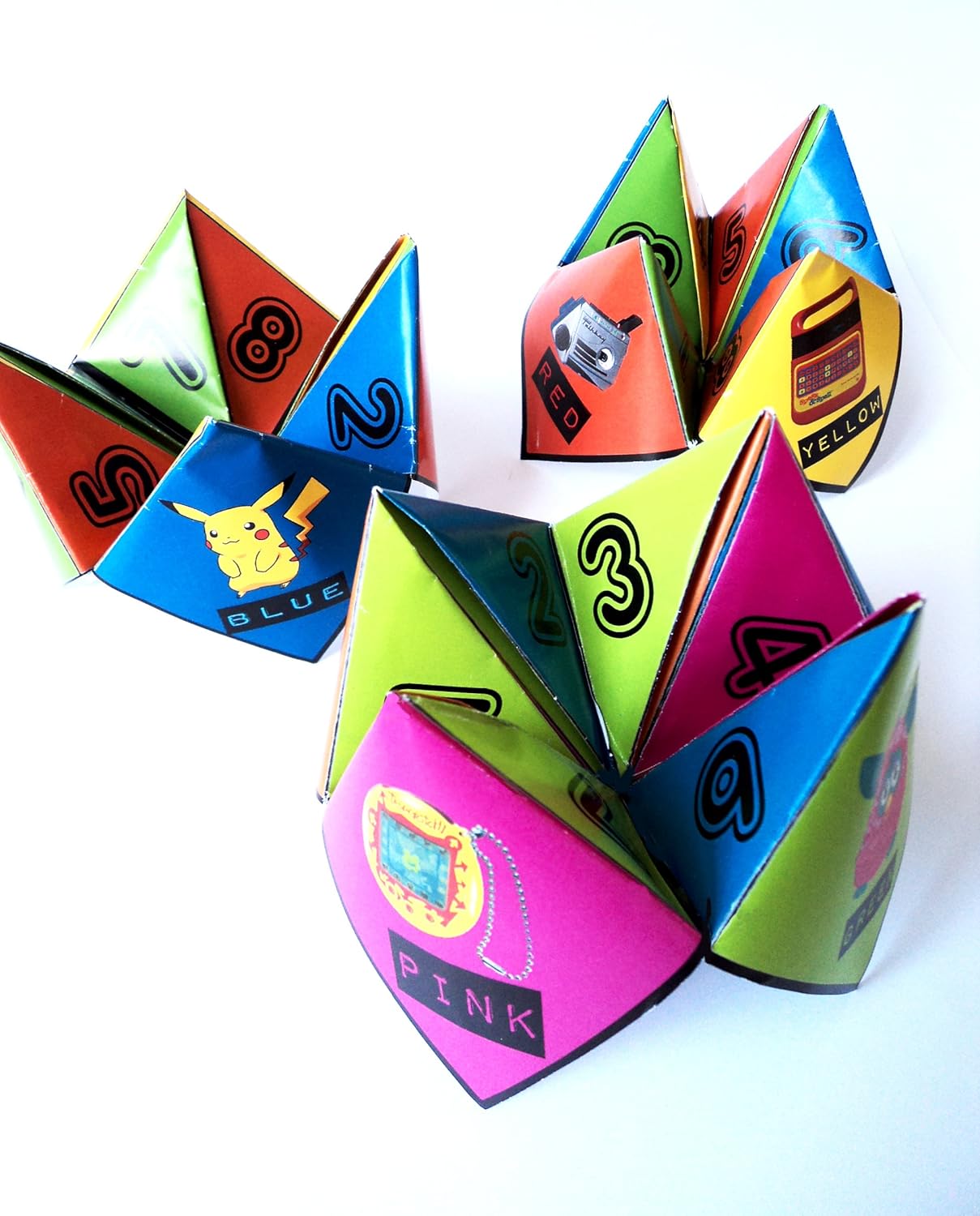 90s Party Table Decorations, Pack of Ten 90s Paper Click Clacks, Ready