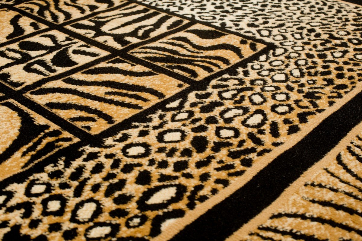 Carpeto Rugs Tappeto Zebrato Salotto a Pelo Corto - Africa Animali - Tappeti Camera da Letto - Tappeti Salotto Grandi Dimensioni - Tappeti Moderni Soggiorno - Beige - 220 x 300 cm