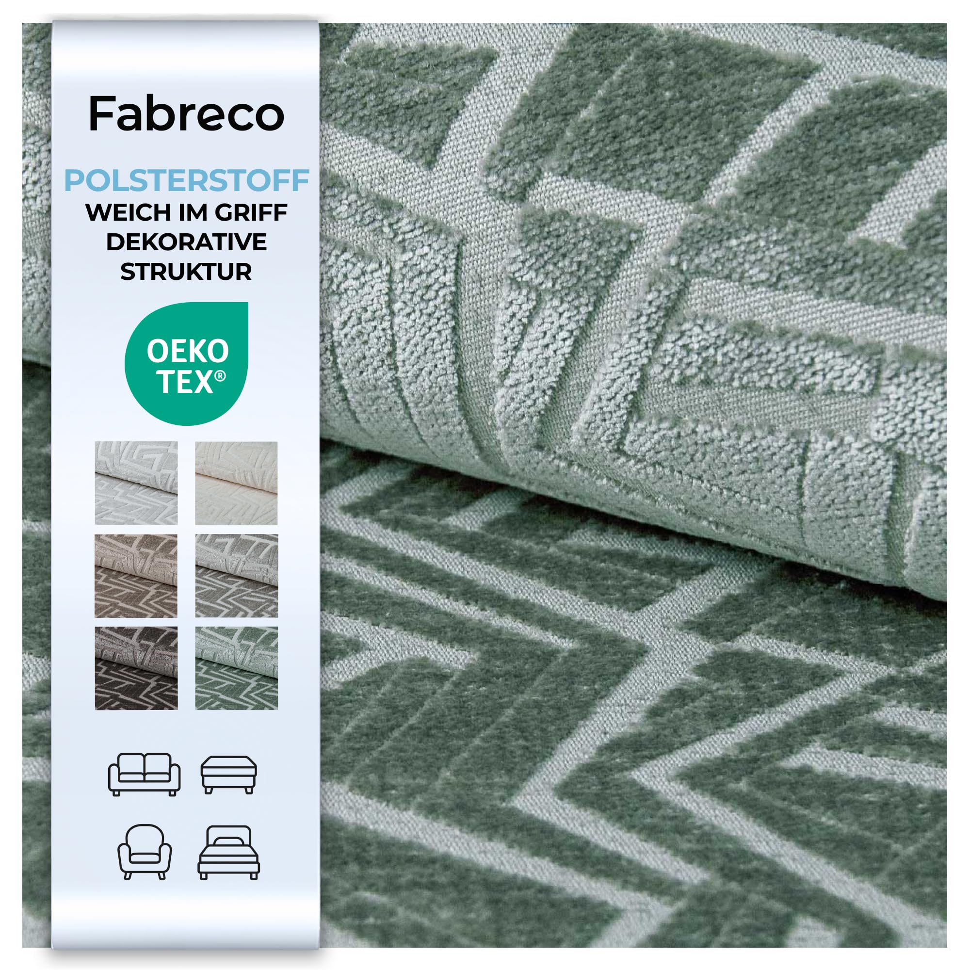 Fabreco SOMPRE Polsterstoff (100x142cm) – Chenille-Stoff mit