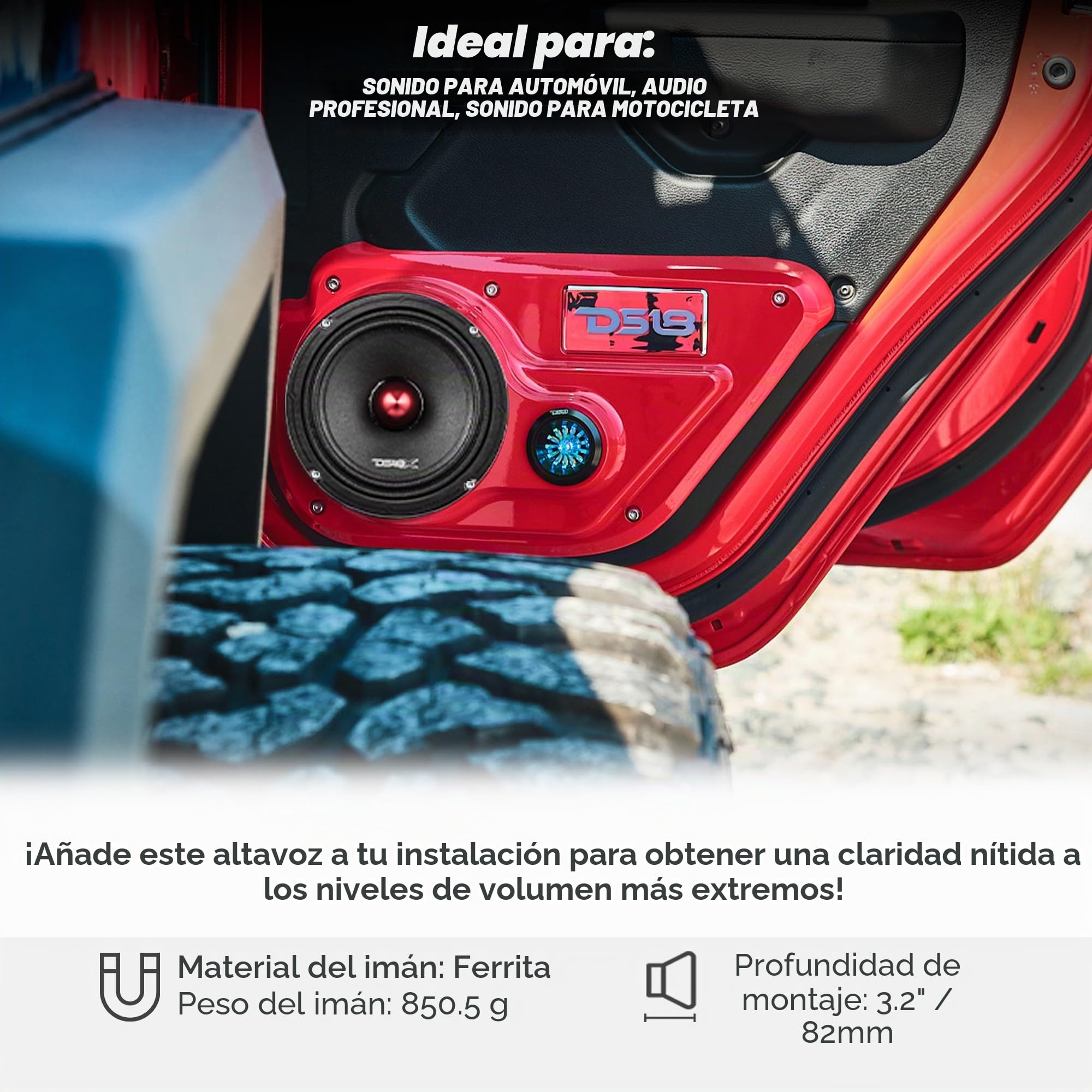 DS18 pro-x6bm Pro Serie (16,5 cm Medios Altavoz 250 Watts RMS, 500 Watts Potencia máxima)