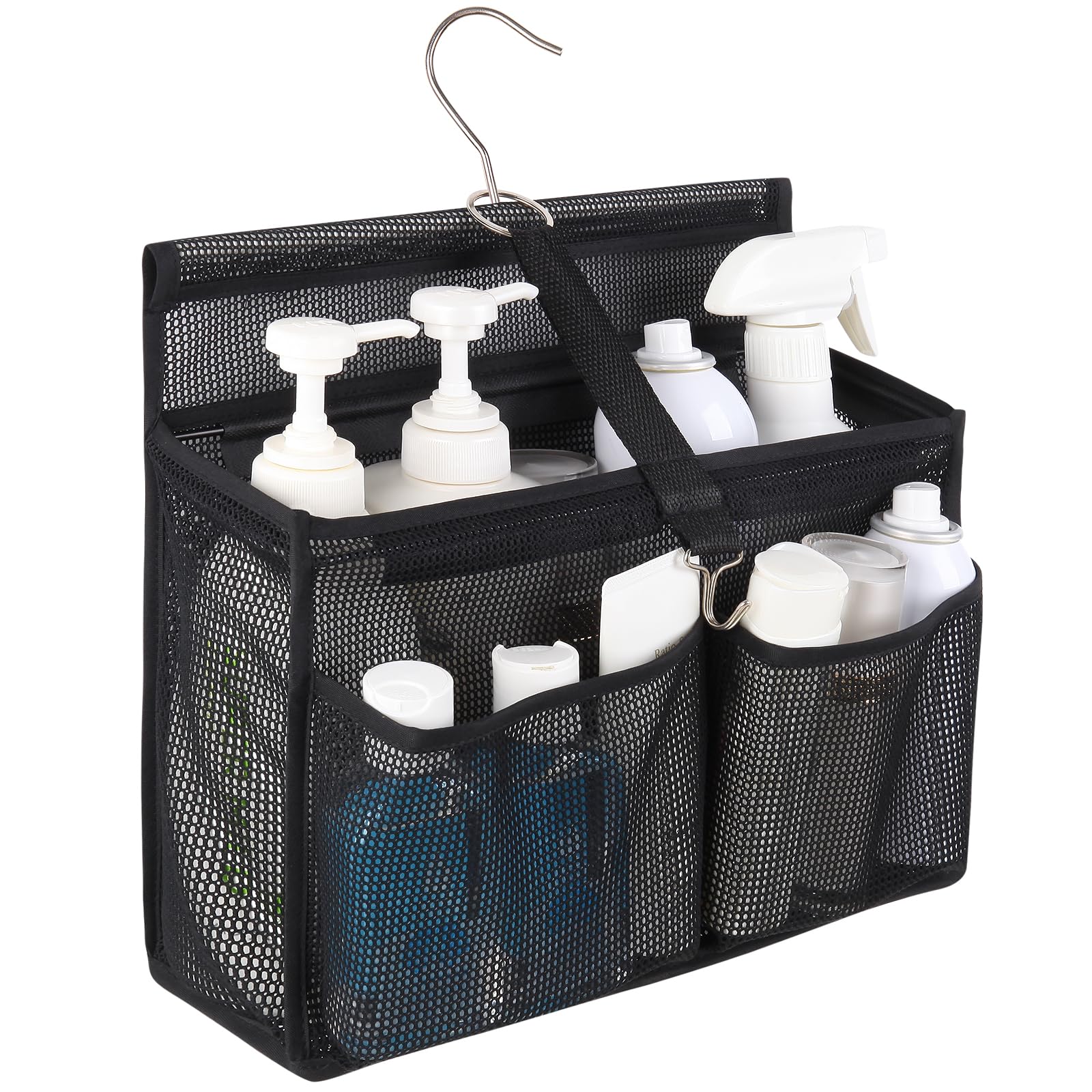 GUMQDD 3 Pocket Portable Quick-Dry Hanging Mesh Bathroom Caddy - Swivel Hook Shower Organizer College Dorm Gym Camping