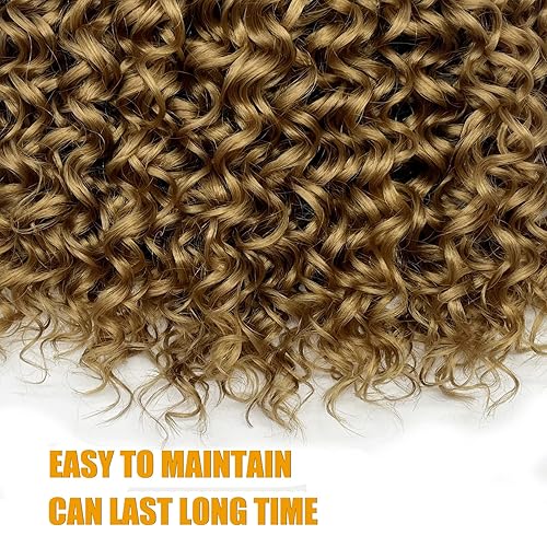 Miniatura 9 de Gogo Curl - 8 paquetes de cabello rizado de ganchillo de 14 pulgadas para mujeres negras color marrón oscuro ondulado rizos de playa cabello de