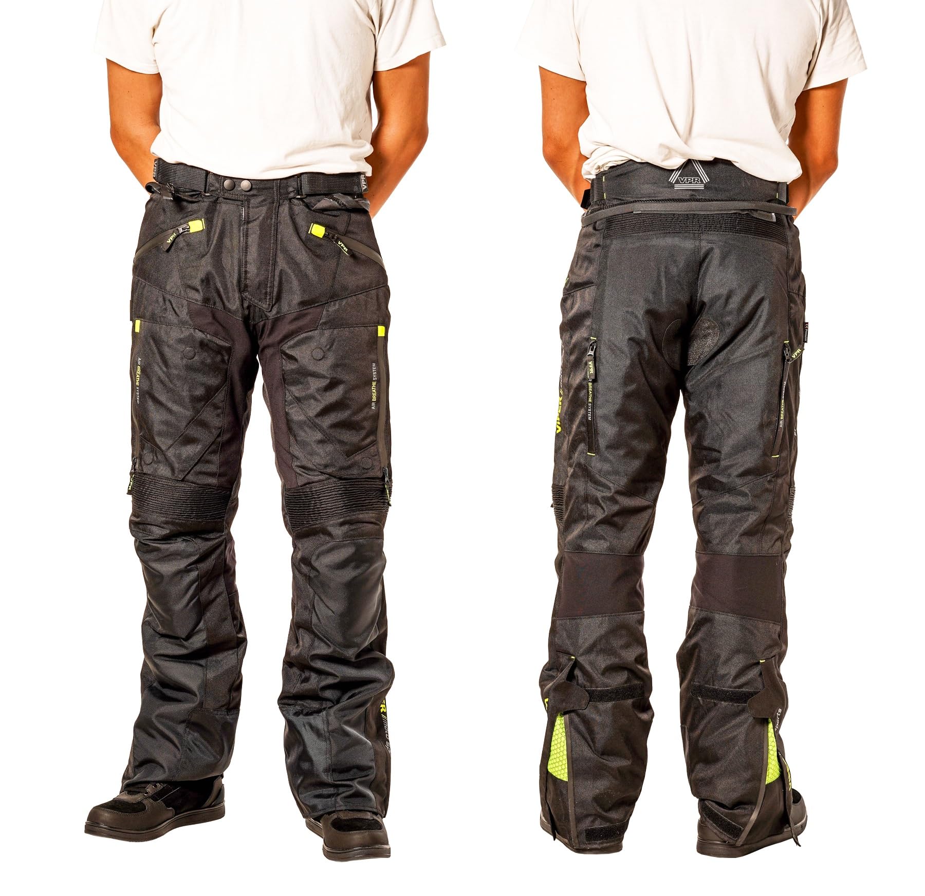 VPR Viper Guard Adventure Mens Textile Trouser Motorbike Waterproof 600D Motorcycle Biker CE Armoured (Level A) Pant with Removeable Linings All Season Protective Jeans for Moped Riding Racing Black