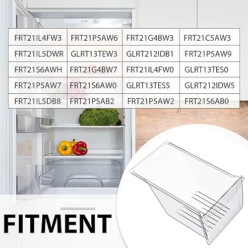 Miniatura 2 de HECASA 240343803 AP2115895 240343801 - Bandeja para verduras (parte inferior) compatible con Frigidaire Refrigerador Kenmore Crisper Bin Crisper
