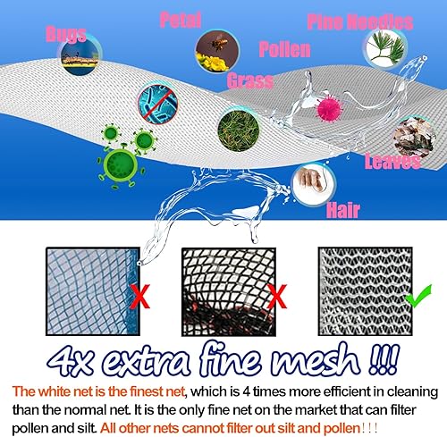 Miniatura 4 de katikies Red de desnatador de hojas para piscina, herramienta de limpieza de piscina con bolsa de red de malla de nailon fino profundo resistente