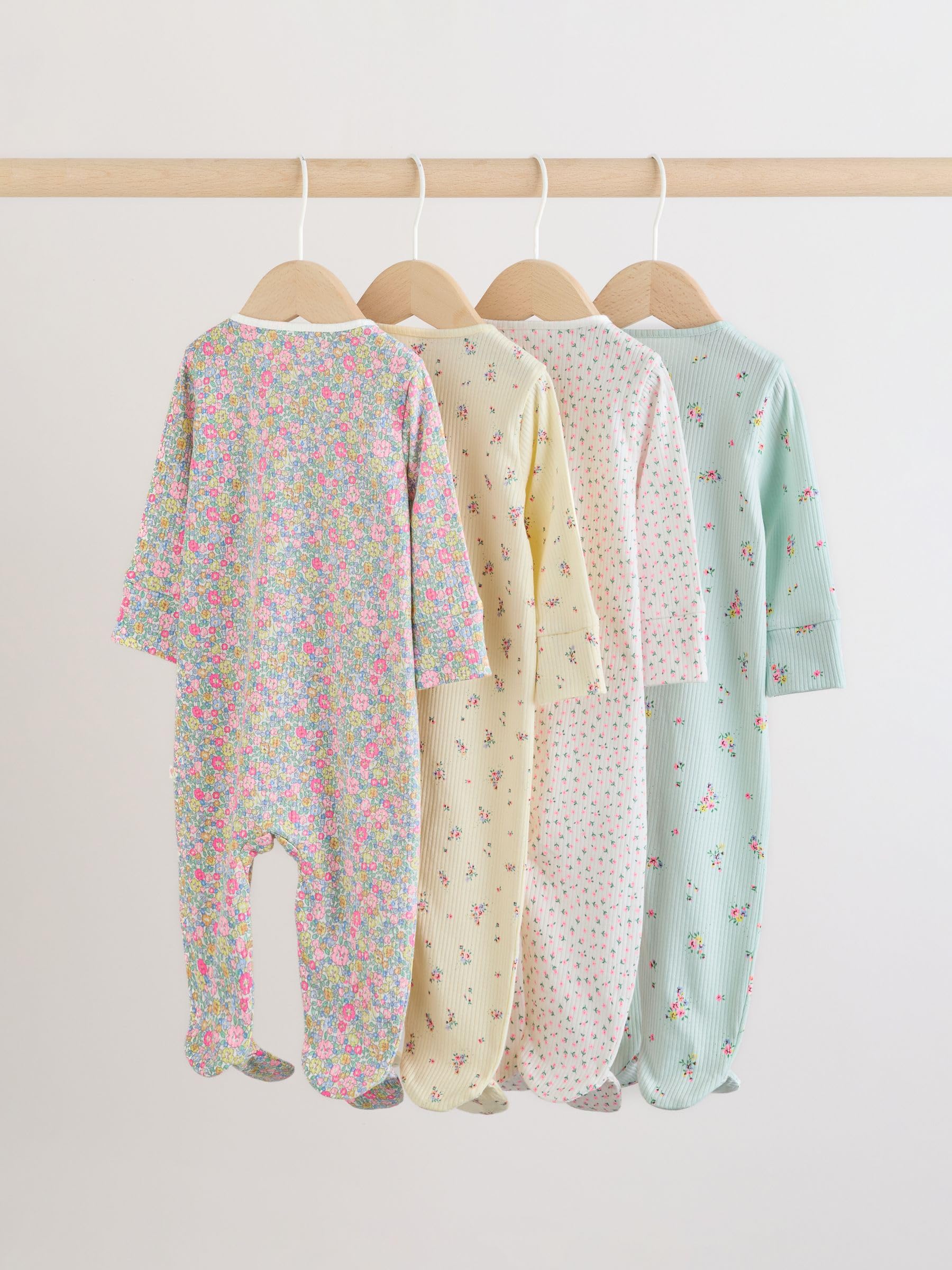 NEXT Bambina Confezione da 4 Tutine per Neonati con Zip bidirezionale