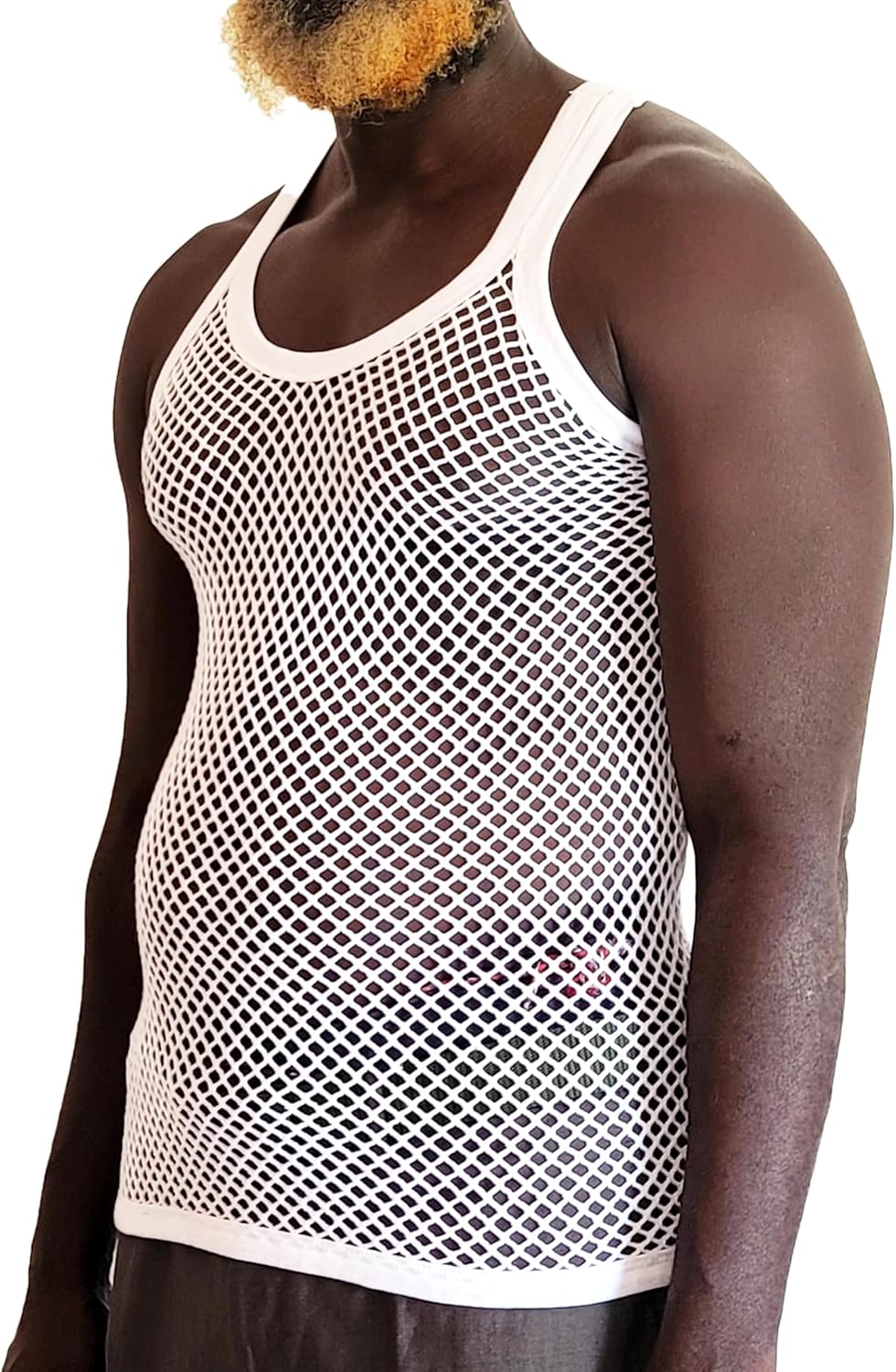 Mens Premium 100% Cotton mesh String Vest, Fishnet Sleeveless Tank top