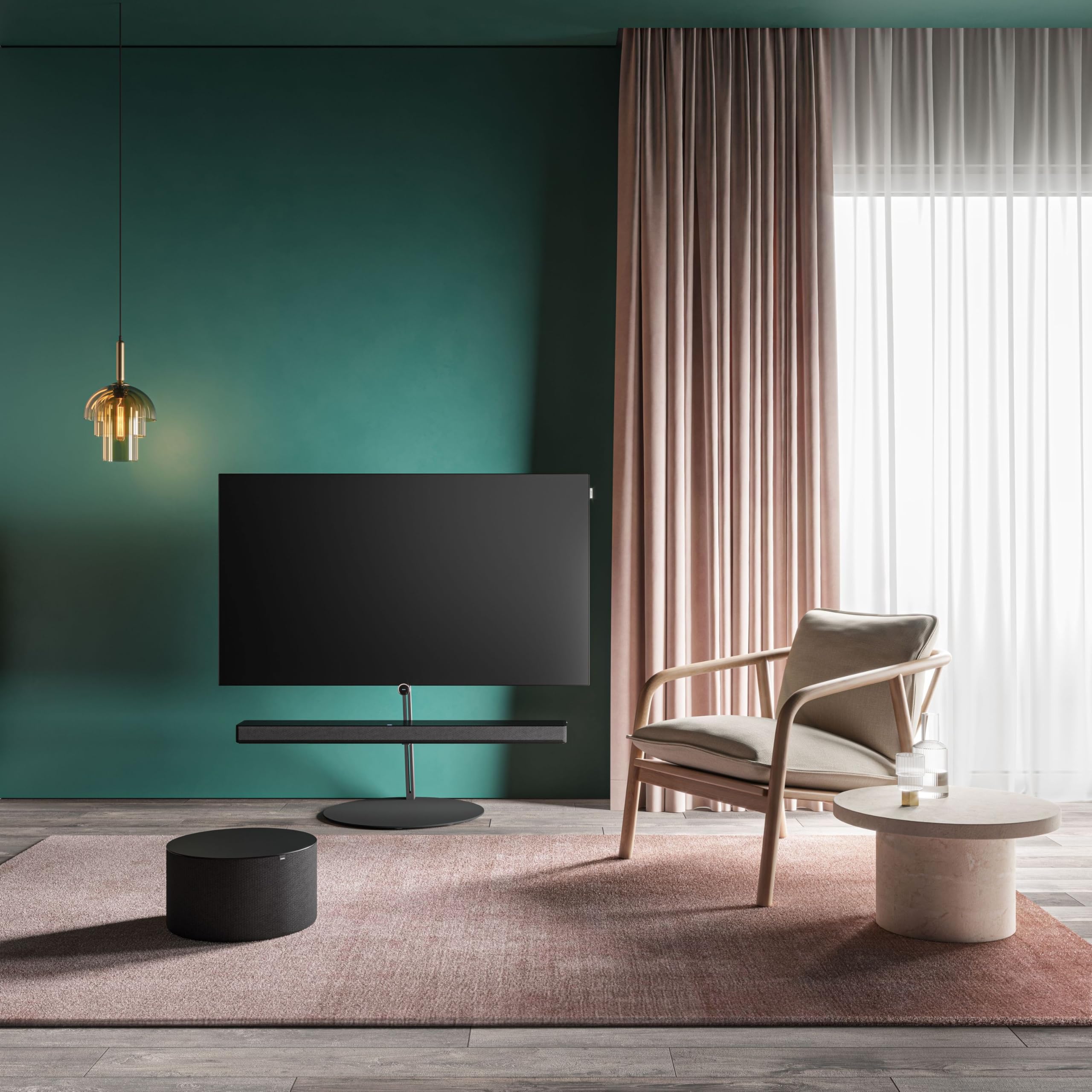 Loewe Klang sub5 Gris Basalte, Caisson de Basses sans Fil, 360 Watts, sans Vibrations, 2 woofers 4 Pouces et 4 Haut-parleurs passifs 4 Pouces
