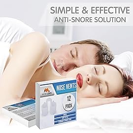 Nose Vent Sinus Relief (Pack of 12 Small Size) Soft Vents - A Simple Solution for Nasal Snorers - Reusable Snoring Device to Enjoy a Peaceful Night\'s Sleep - by Mobi Lock