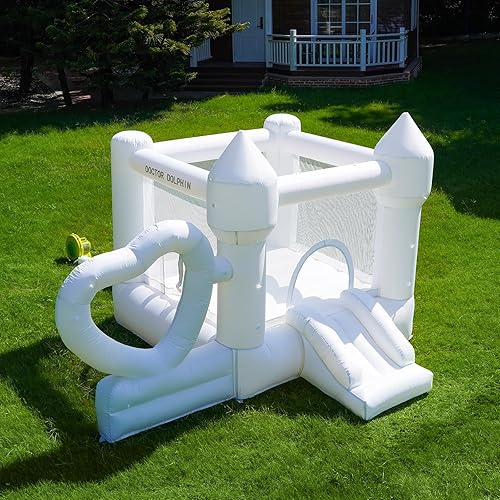 Miniatura 10 de Casa inflable para niños, casa inflable para interiores, pequeña casa de rebote con tobogán de agua, casa inflable para niños con soplador, castillo