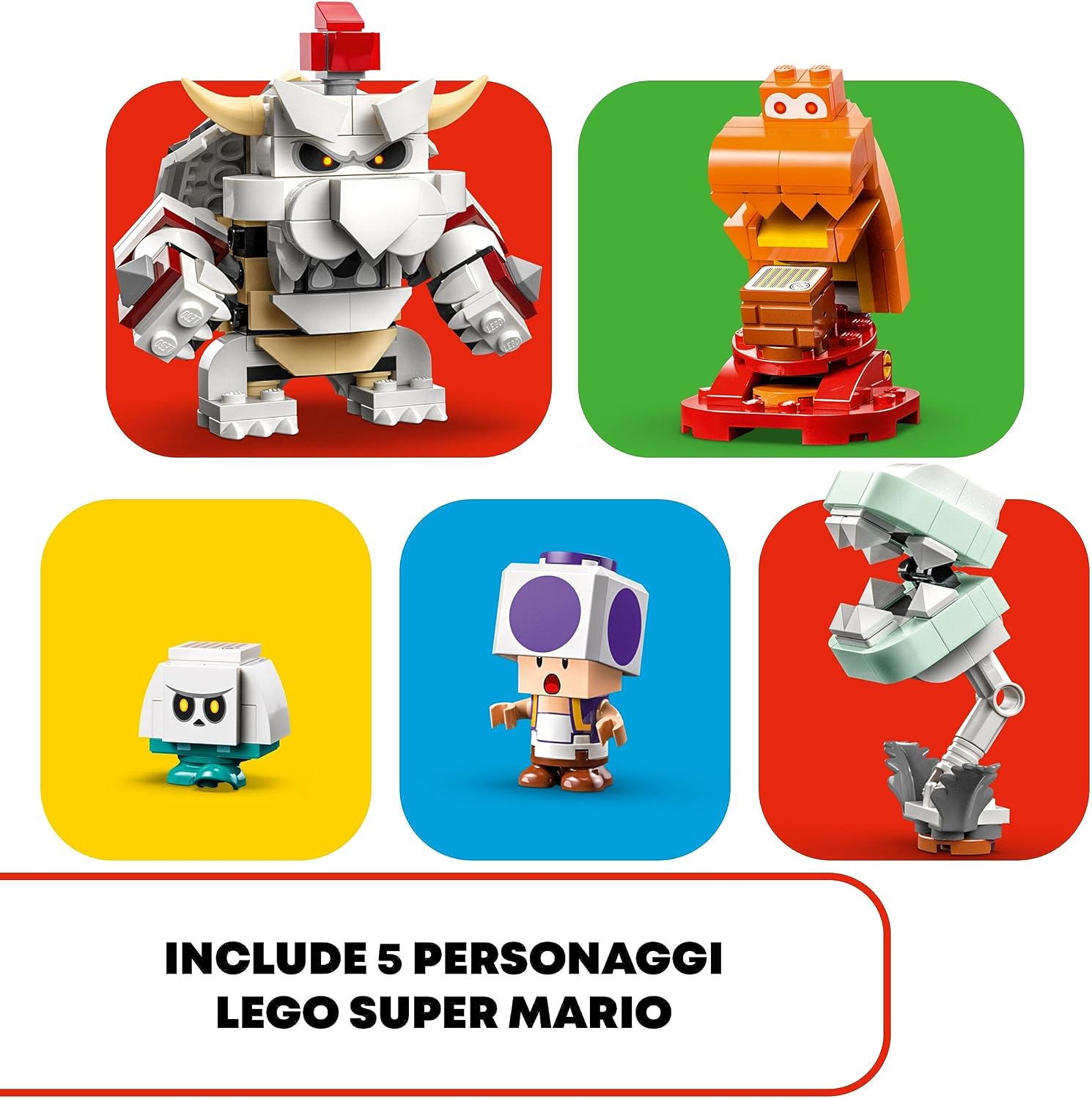 Super Mario Pack di Espansione Battaglia al Castello di Skelobowser con 5 Personaggi tra cui Toad Viola - Lego - Immagine 4