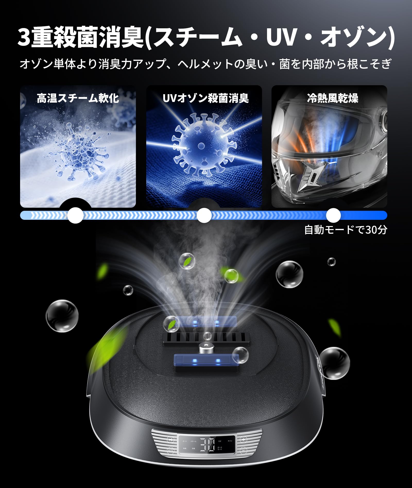 Amazon.co.jp: JESIMAIK バイク用 ヘルメット スチーム消臭乾燥機 A3S
