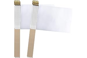 16 Pack Solid White Pointed Flags for DIY and Decorations