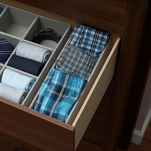 Vista 16 de Household Essentials Caja organizadora de cajones profundos marrón 720-1 para almacenamiento 12 pulgadas x 4 pulgadas x 3.13 pulgadas Latte