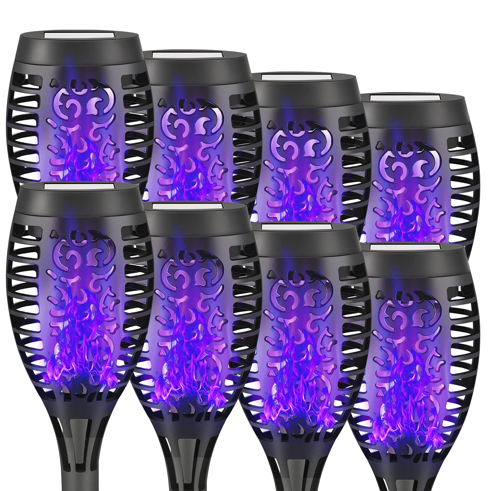 Liveasily 8 Pack Solar Torch Light with Flickering Flame, Waterproof Solar Halloween Lights Decorations, Solar Torches Halloween Decor for Garden, Yard, Porch(Purple) (B0B42DZ6GY) Amazon Price History, Amazon Price Tracker