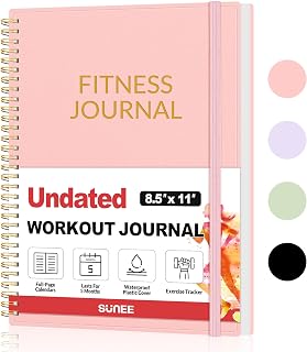 Fitness Journal Workout Planner for Women & Men, A4 (8.5" x 11") Workout Journal Log Book Planner Gift for Track Gym Essentials, Home Workouts, Track Progress, Achieve Wellness Goals, Pink