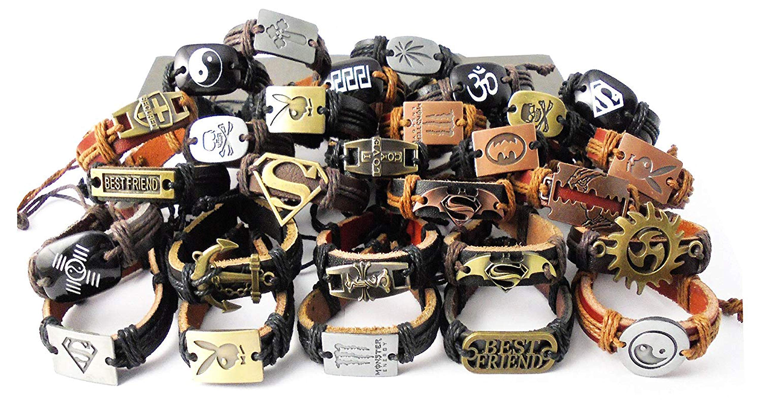eshoppee 10 pcs Faux Leather Designer Wrist Band for Men and Women (3, 10 pcs) (B0822BP7RL) Amazon Price History, Amazon Price Tracker