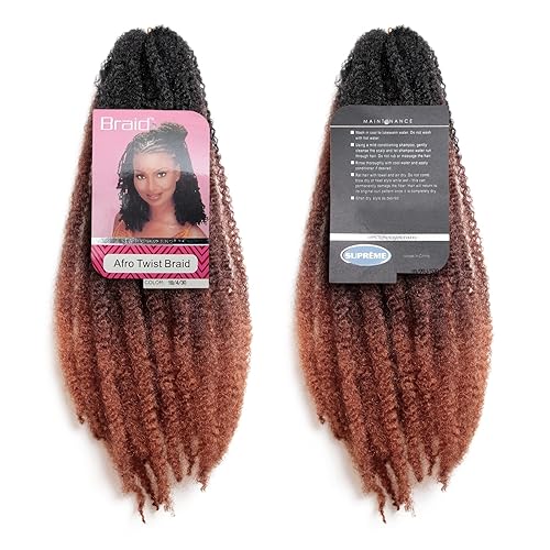 Miniatura 6 de Trenzas de cabello afro rizado con ganchillo Marley de 18 pulgadas, cabello rizado senegalés trenzado sintético (#350)