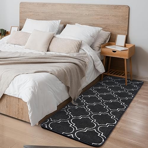 Vista 48 de Chicrug Alfombra geométrica moderna para dormitorio, alfombra de interior de espuma viscoelástica, de 3 x 5 pies, alfombra mullida para sala de Azul