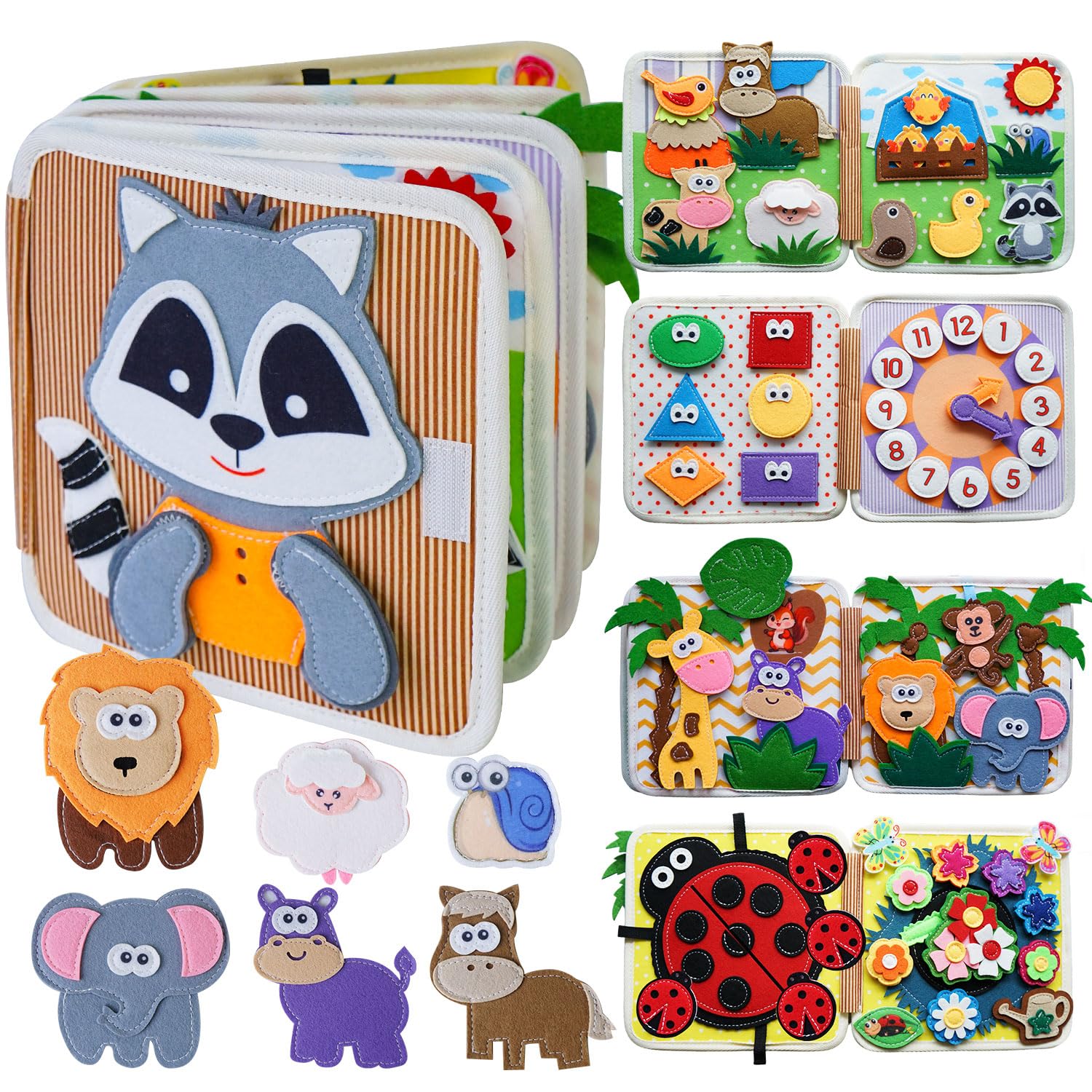 Busy Books for Toddlers 1-3, Montessori Toys, Sensory Activity Busy Boards